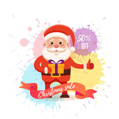 Cartoon Santa Claus for Your Christmas and New Year greeting Design