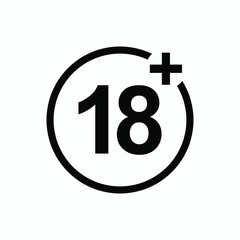 Obraz premium 18+ icon vector sign symbol