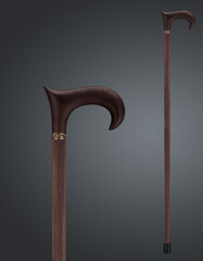 Walking sticks and crutches. High quality photo