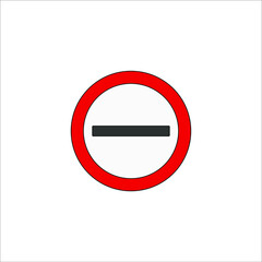 Traffic signs icons of Prohibition to pass without stopping. illustration for web and mobile design.