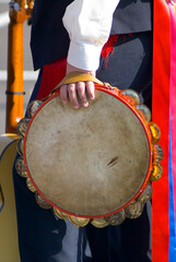 tambourine and typical Verdiales costume in Malaga. Spain