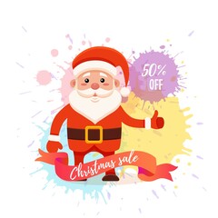 Cartoon Santa Claus for Your Christmas and New Year greeting Design,