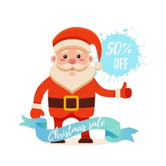 Cartoon Santa Claus for Your Christmas and New Year greeting Design,