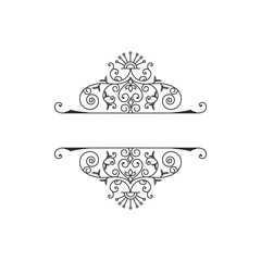 Retro style ornamental borders. Flourish design elements. Vector isolated illustration.