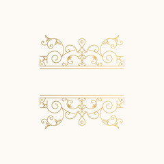 Elegant luxury wedding frame. Golden design elements. Vector isolated illustration.