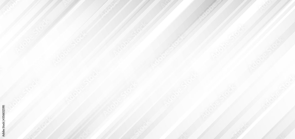 Wall mural abstract white and gray diagonal stripes light gradient pattern background and texture clean modern