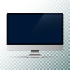 Computer monitor display  isolated on transparent background.