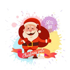 Cartoon Santa Claus for Your Christmas and New Year greeting Design