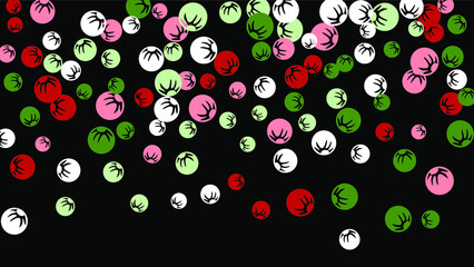 Cute Floral Pattern with Simple Stylized Berries for Greeting Card or Poster. Naive Daisy Berries in Primitive Style. Vector Background for Spring or Summer Design.
