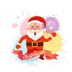 Cartoon Santa Claus for Your Christmas and New Year greeting Design