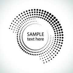 Halftone dots in circle form. round logo . vector dotted frame . design element