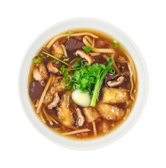 Fish maw with boiled quail egg and blood pork