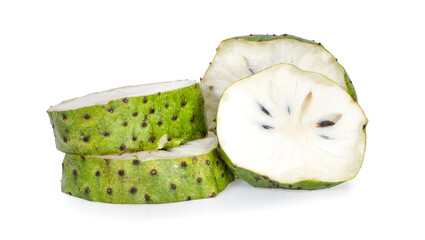 Soursop fruits an isolated on white background