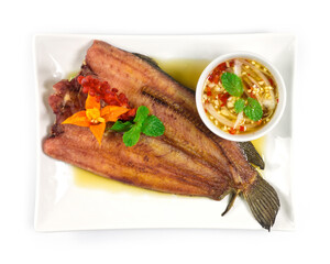 Fried Fish in fish sauce Thai food style