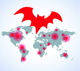 Coronavirus Bacteria Cell Icon, 2019-nCoV Novel Coronavirus Bacteria. No Infection and Stop Coronavirus Concepts. Dangerous Coronavirus Cell in China, Wuhan. Isolated Vector Icon