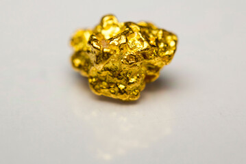 Close-up of a pure gold-nugget