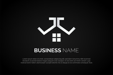 Logo Template Building Monogram J