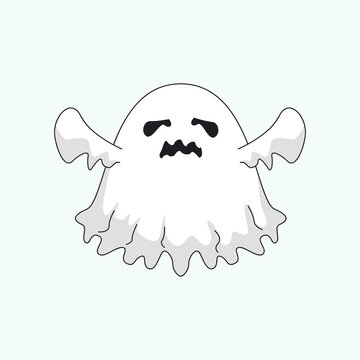 White Ghost Cartoon Character