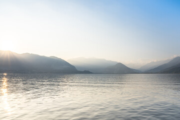Lake Maggiore at sunset, Italy