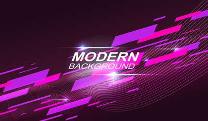 Dark geometric background with a gradient, pink and purple stripes are drawn obliquely