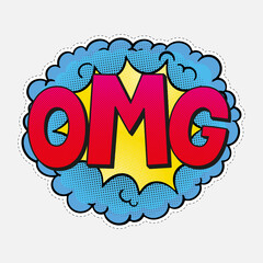 OMG Comic Speech bubble in retro pop art style