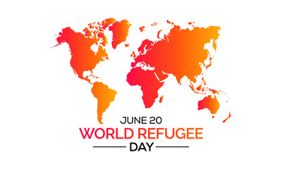 Vector illustration on the theme of World Refugee Day, international observance observed on June 20 each year, is dedicated to raising awareness of the situation of refugees throughout the world.