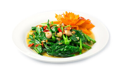 tir fried Chinese kale in Oyster sauce with chili fusion