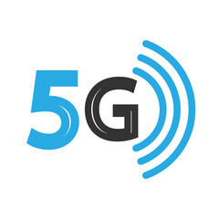 5G mobile internet logo, vector art illustration.