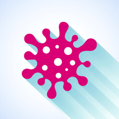 Coronavirus Bacteria Cell Icon, COVID-19. Coronavirus Bacteria. No Infection and Stop Coronavirus Concepts. Dangerous Coronavirus Cell in China, Wuhan. Isolated Vector Icon. Shadow icon.