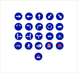 collection of traffic signs icons. illustration for web and mobile design.