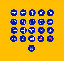 collection of traffic signs icons. illustration for web and mobile design.