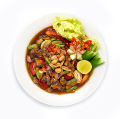 Cockles Spicy Salad in pickled fish sauce Thai food spicy