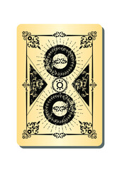 
illustration with playing card back pattern in retro and vintage style.
