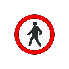 Pedestrian crossing prohibition traffic signs icons. illustration for web and mobile design.
