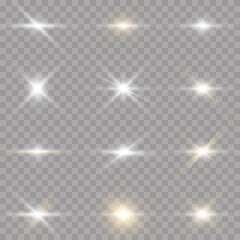 Bright stars on a transparent background.