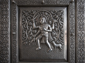 God Bhairav stamping in Karni mata Temple (rat temple) in Rajasthan, Deshnok village.