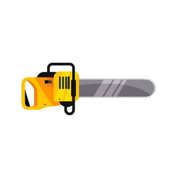 Mechanical chainsaw illustration. Equipment, mechanic, device. Working instrument concept. illustration can be used for topics like working, hard industry