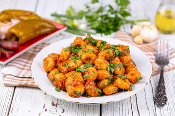 Traditional Delicious Turkish foods; bulgur garlic kofte (sarimsakli kofte)