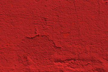 Bright Red Grunge Wall Texture Background Image.  Abstract Texture Background Of Concrete Wall With Obsolete Paint Red Color.