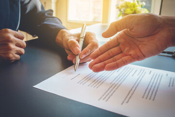 Signing a business contract, businessman agree to make deal signing business contract concept, agreement was signed  business.