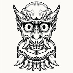 demon face artwork tattoo design