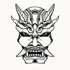 demon face artwork tattoo design
