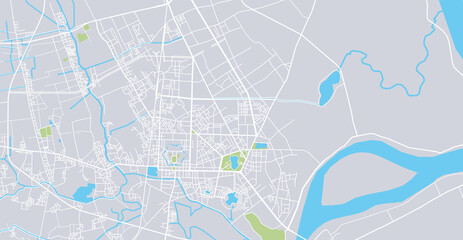 Urban vector city map of Vinh, Vietnam