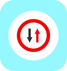 icons of traffic signs of priority to the opposite direction. illustration for web and mobile design.