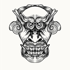 demon face artwork tattoo design