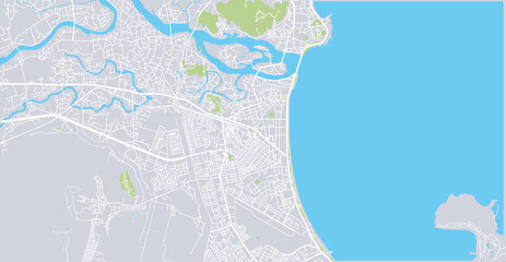 Urban vector city map of Nha Trang, Vietnam