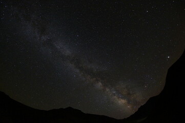 milky way on mountain tops