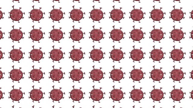 Seamless funny pattern with bacteria and virus. Multiple microbe organisms floating over white background.