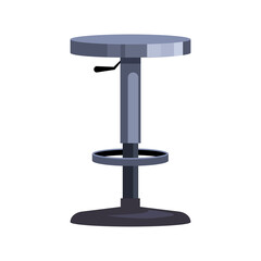 Plastic bar chair flat icon. Adjustable chair, modern stool, cafe. Chairs concept. illustration can be used for topics like furniture, store catalogue, entertainment