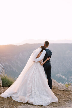 Fine-art destination wedding photo in Montenegro, Mount Lovchen.